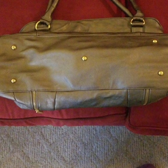 Women's gray purse with gold accents - Picture 6 of 6